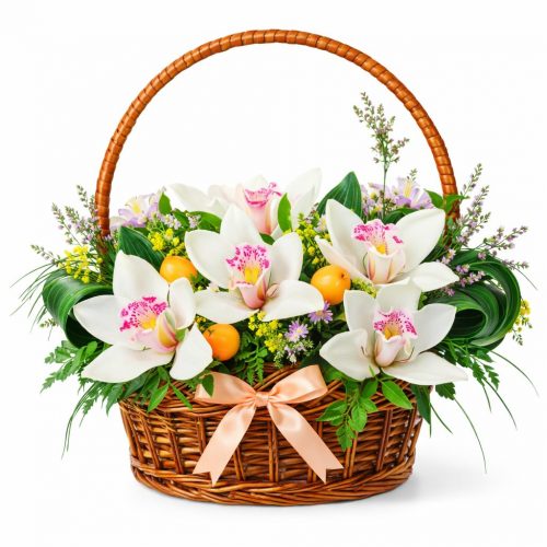 Корзина с цветами «Тропиканская ночь»