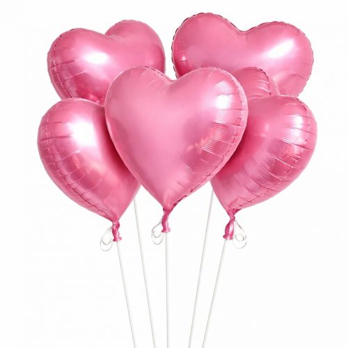 Розовые гелиевые шары «Сердце»