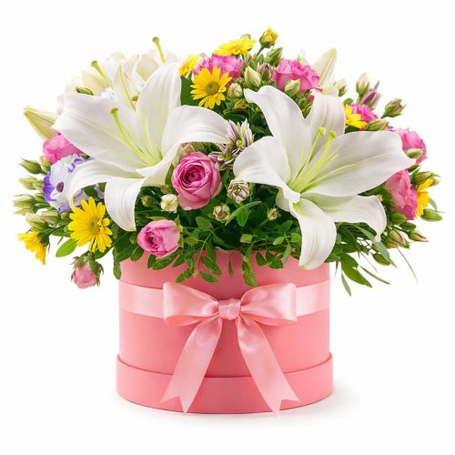 Цветы в коробке «Утренний блеск»