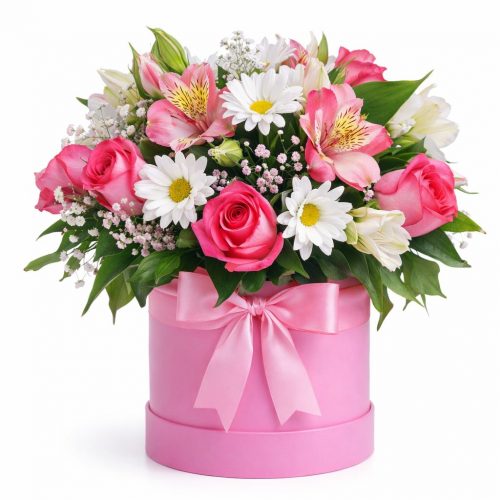 Цветочная композиция «Розовый закат»