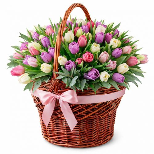 Цветочная композиция в корзине «Королевская эдилия»