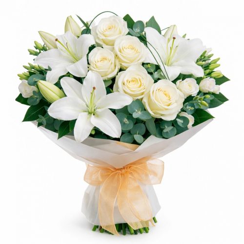 Букет из свежих цветов «Белоснежная мечта»