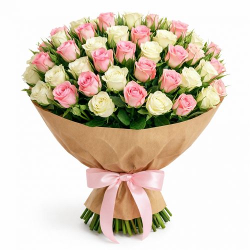 Букет из свежих цветов «Розовый бриз»