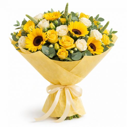 Букет из свежих цветов «Солнечный привет»