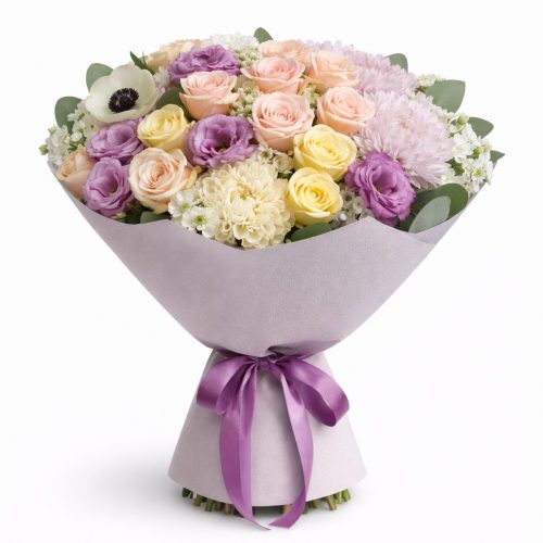 Букет цветов «Розовое великолепие»