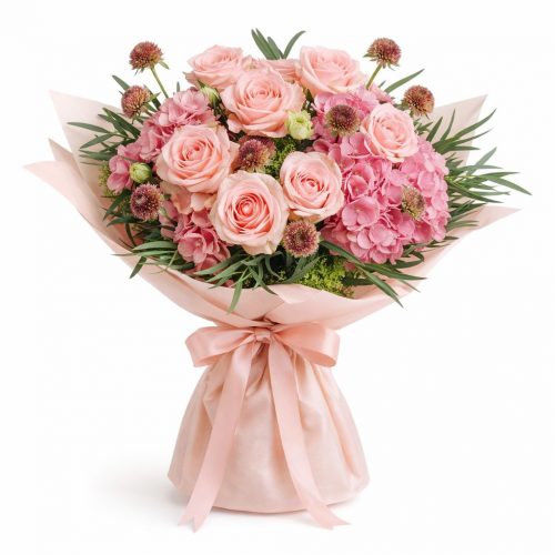 Букет цветов «Розовый рассвет»