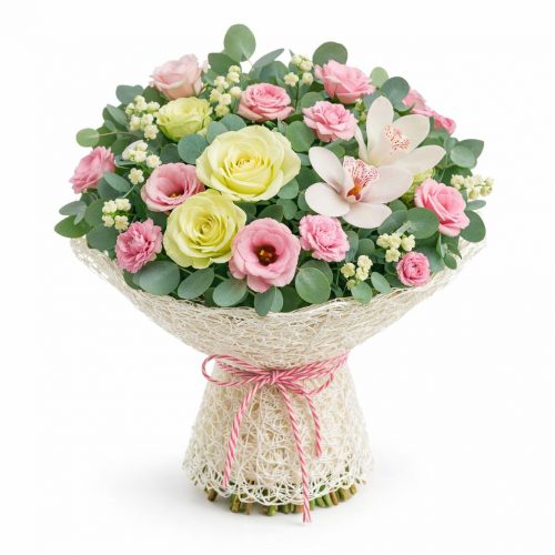 Флористический букет «Розовая идиллия»