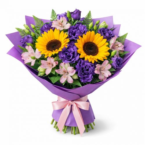 Флористический букет «Закатные краски»