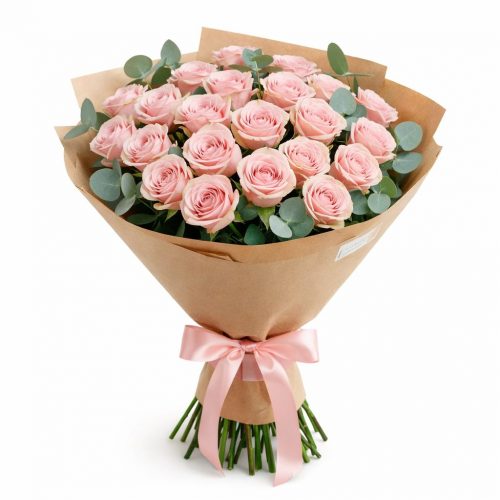 Монобукет из свежих цветов «Розовый Шарм»