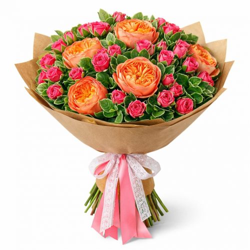 Цветочный букет «Коралловый шарм»