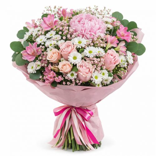 Цветочный букет «Розовая фантазия»